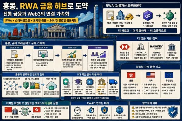 홍콩, RWA 금융 허브 선언…“24시간 온체인 금융시장” 현실화되나