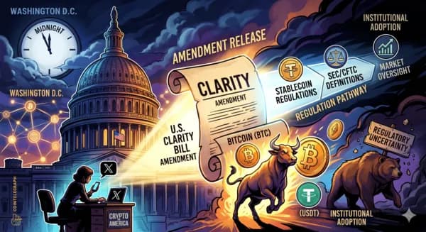 운명의 자정, 미국 'CLARITY' 법안 수정안 공개... 가상자산 시장 대격변 예고