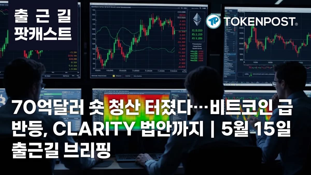 5월 15일 출근길 팟캐스트 — 70억달러 숏 청산에 시장 급반응, 비트코인 8만1000달러대·CLARITY 법안도 주목 - TokenPost