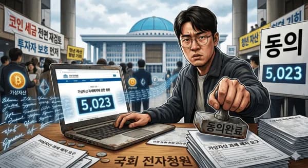 "코인 세금, 이대로는 다 죽는다" 가상자산 과세 폐지 청원, 민심 폭발에 국회 '술렁'