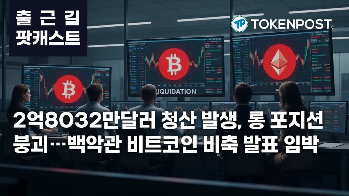 5월 19일 출근길 팟캐스트 — 2억8032만달러 청산에 롱 베팅 붕괴, 백악관 비트코인 비축 발표 임박 - TokenPost
