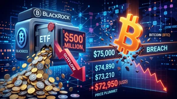 흔들리는 ‘월가 백본’… 블랙록 ETF 5억 달러 유출에 비트코인 75K 지지선 함락