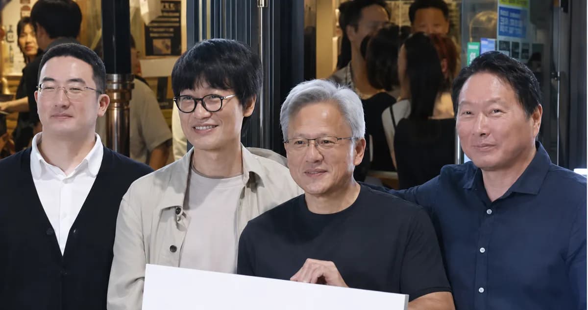 젠슨 황, 최태원 · 구광모 · 이해진 홍대 삼소 회동… “AI 기술센터 한국에 짓겠다”