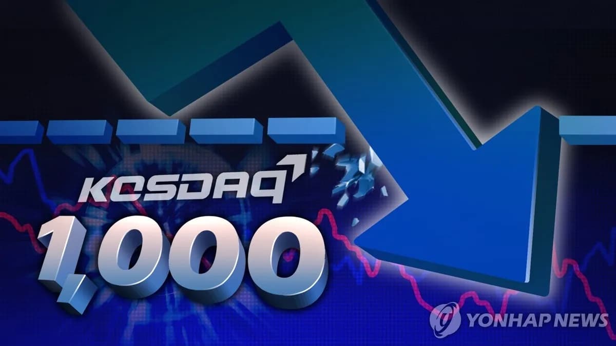 코스닥지수 3개월 만에 1,000선 붕괴…성장주 매도세 급증 - TokenPost