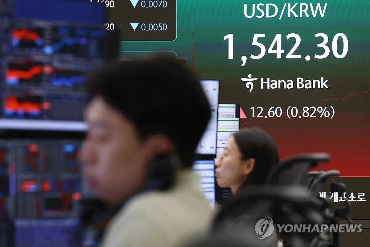 외국인 자금 이탈에 환율 1,550원 턱밑으로 급등 - TokenPost