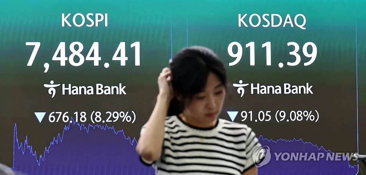 코스피, 하루 만에 8% 폭락…삼성전자 등 대형주도 직격탄 - TokenPost
