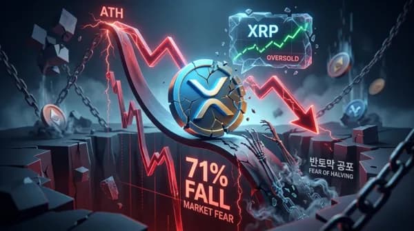 역대급 과매도인데… 리플(XRP), 4년 주기 고점 대비 71% 추락 이어 ‘추가 반토막’ 경고