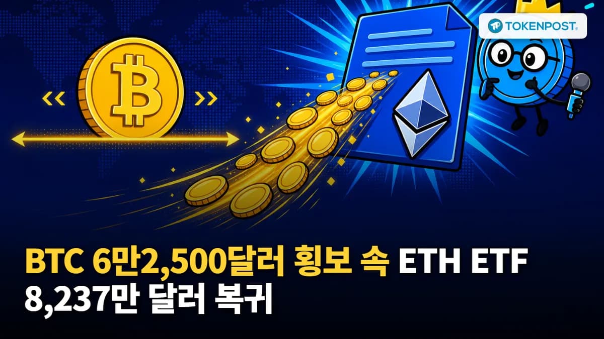 6월 9일 저녁 브리핑 — BTC 6만2,500달러 횡보, ETH ETF 자금 복귀 - TokenPost