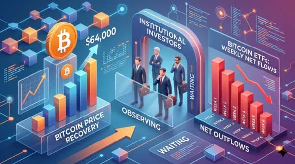 비트코인 6만 4,000달러선 회복에도 기관은 ‘관망’… ETF 6주 연속 순유출