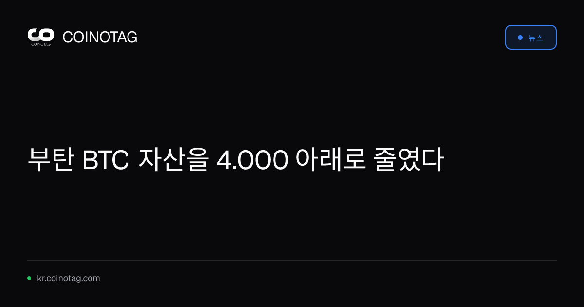부탄 BTC 자산을 4.000 아래로 줄였다