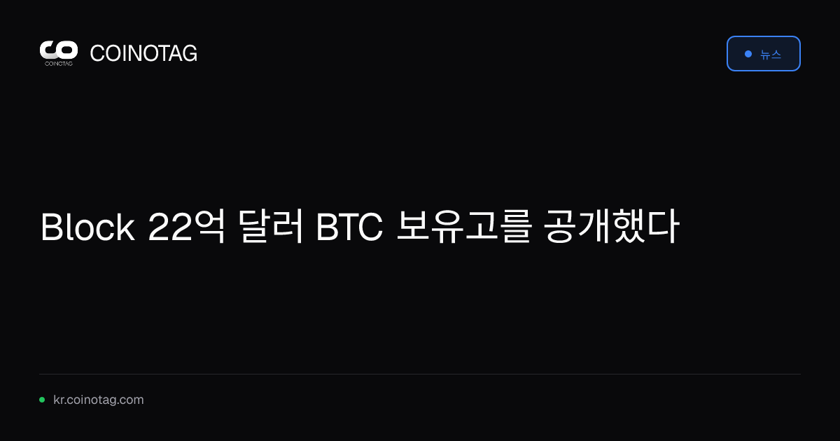 Block 22억 달러 BTC 보유고를 공개했다