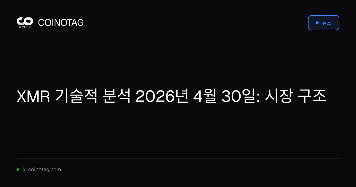 XMR 기술적 분석 2026년 4월 30일: 시장 구조